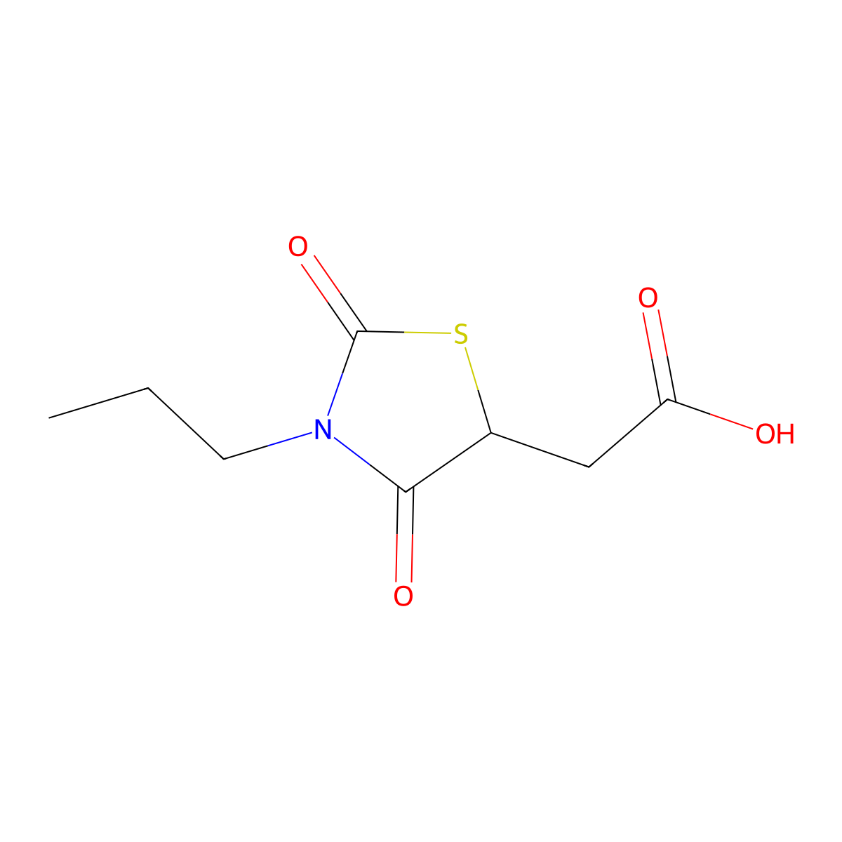 (2,4-Dioxo-3-propyl-1,3-thiazolidin-5-YL)acetic acid molecular structure, CAS 685861-79-4