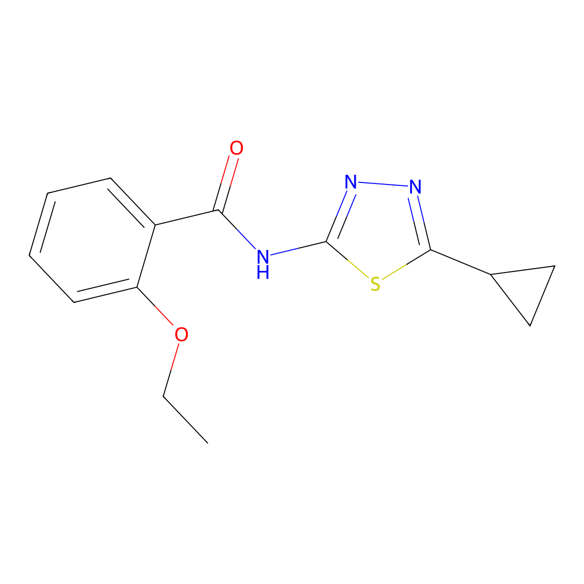N-(5-cyclopropyl-1,3,4-thiadiazol-2-yl)-2-ethoxybenzamide molecular structure, CAS 685861-97-6
