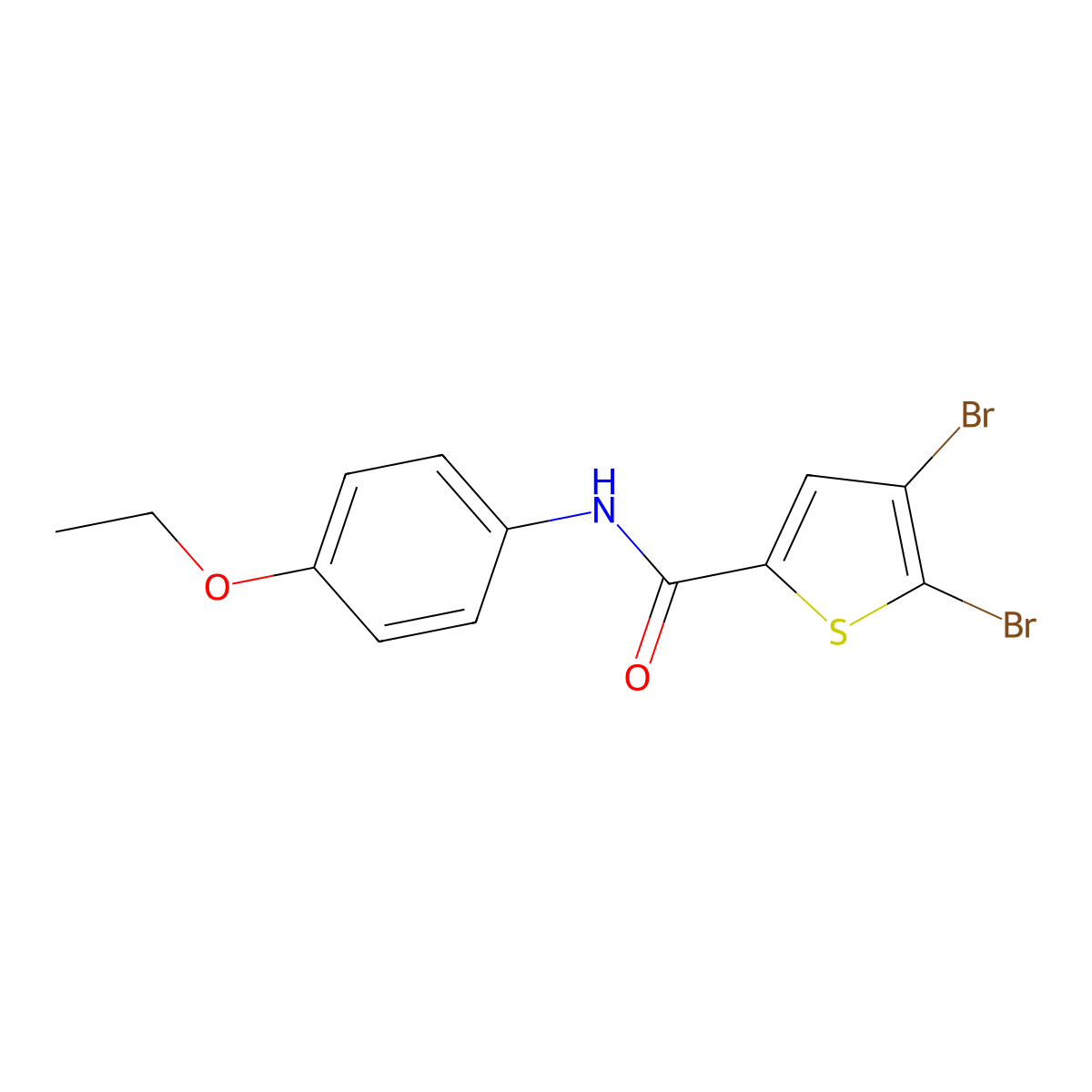4,5-dibromo-N-(4-ethoxyphenyl)thiophene-2-carboxamide molecular structure, CAS 685862-20-8