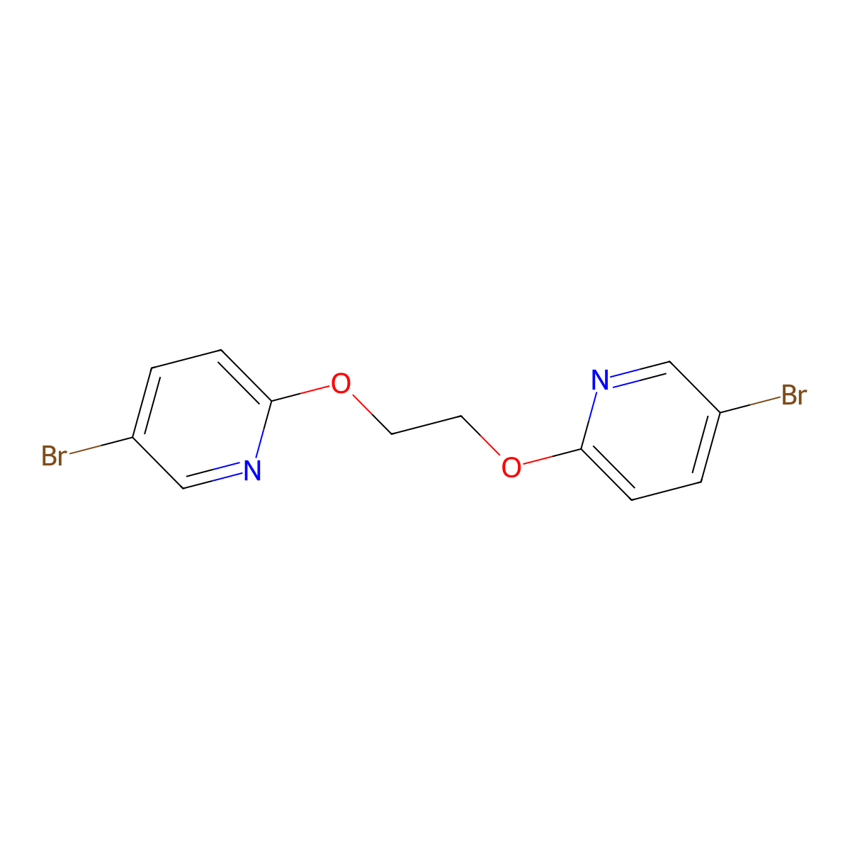 2,2'-(Ethane-1,2-diylbis(oxy))bis(5-bromopyridine) molecular structure, CAS 685862-28-6