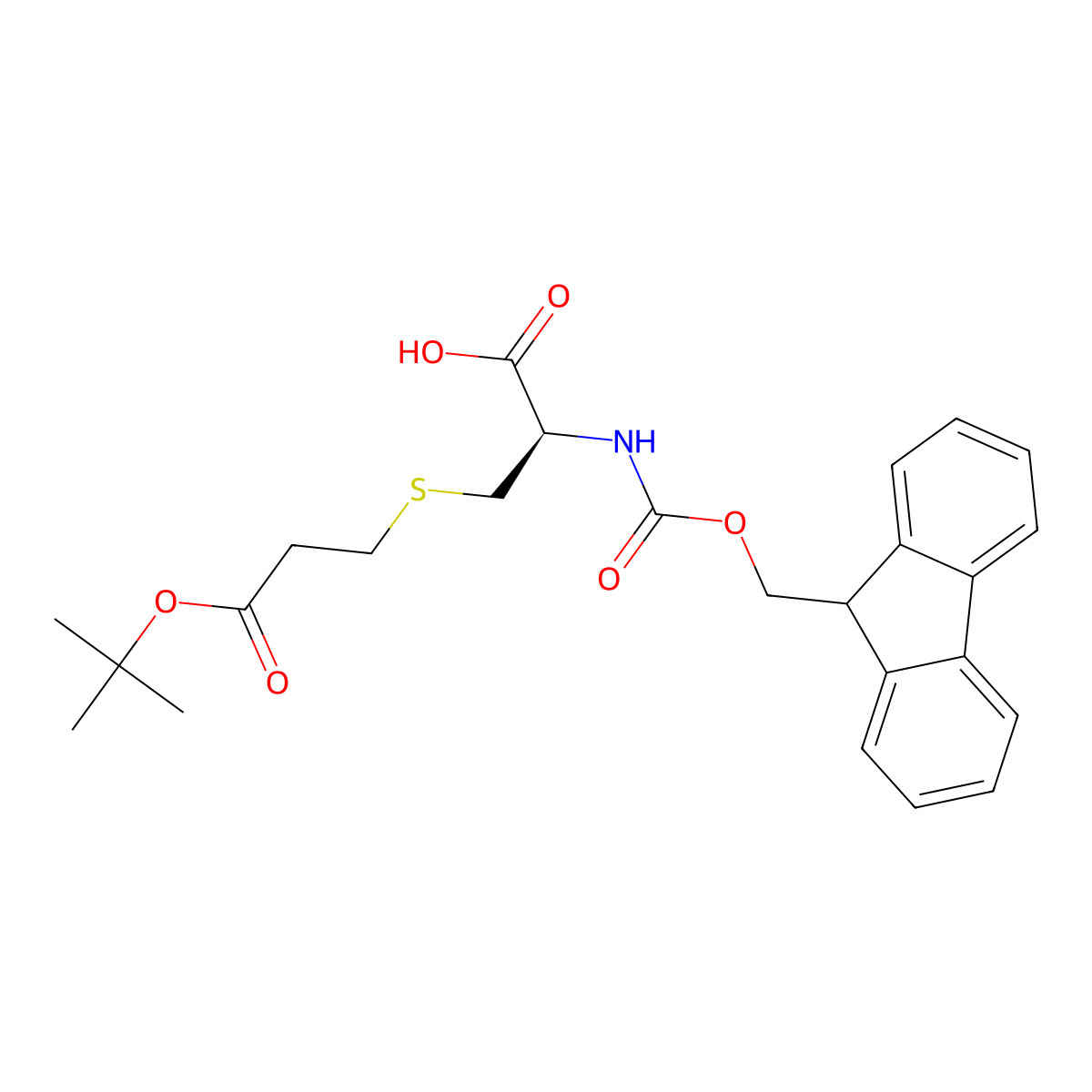 (R)-Fmoc-2-amino-3-(2-tert-butoxycarbonyl-ethylsulfanyl)-propionic acid molecular structure, CAS 685863-48-3