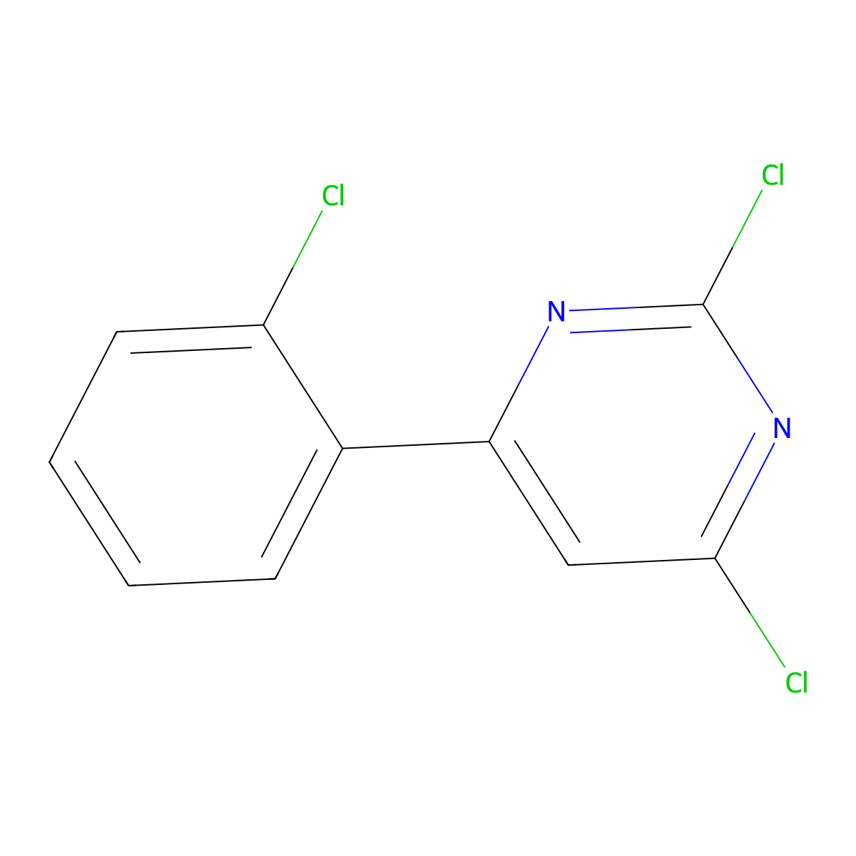 2,4-Dichloro-6-(2-chlorophenyl)pyrimidine molecular structure, CAS 685866-93-7