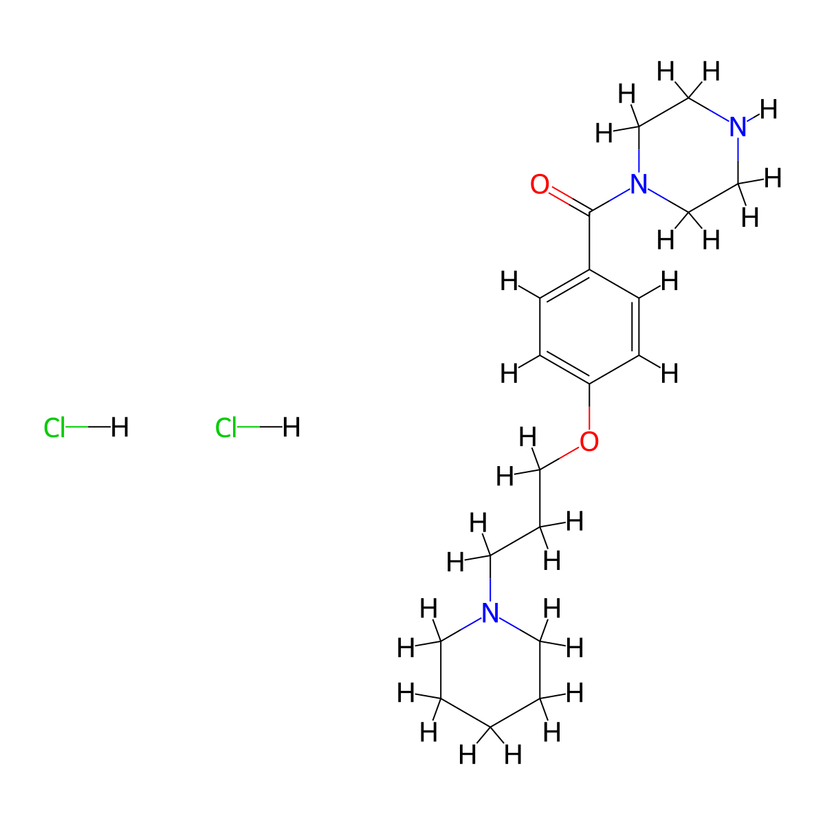 1-{4-[3-(Piperidin-1-yl)propoxy]benzoyl}-piperazine dihydrochloride molecular structure, CAS 685871-07-2
