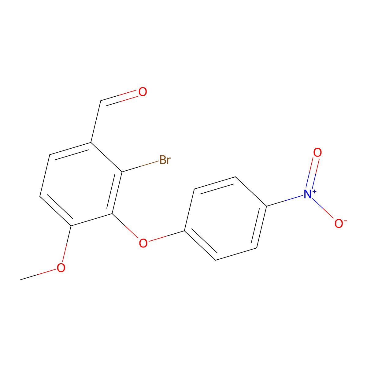 2-Bromo-4-methoxy-3-(4-nitrophenoxy)benzaldehyde molecular structure, CAS 685873-72-7