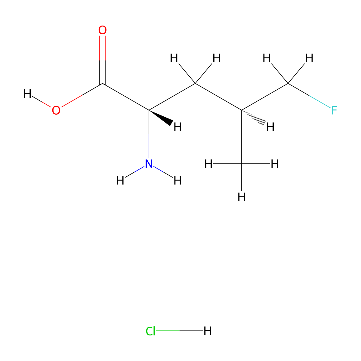 (2S,4S)-2-amino-5-fluoro-4-methylpentanoic acid hydrochloride molecular structure, CAS 685878-18-6