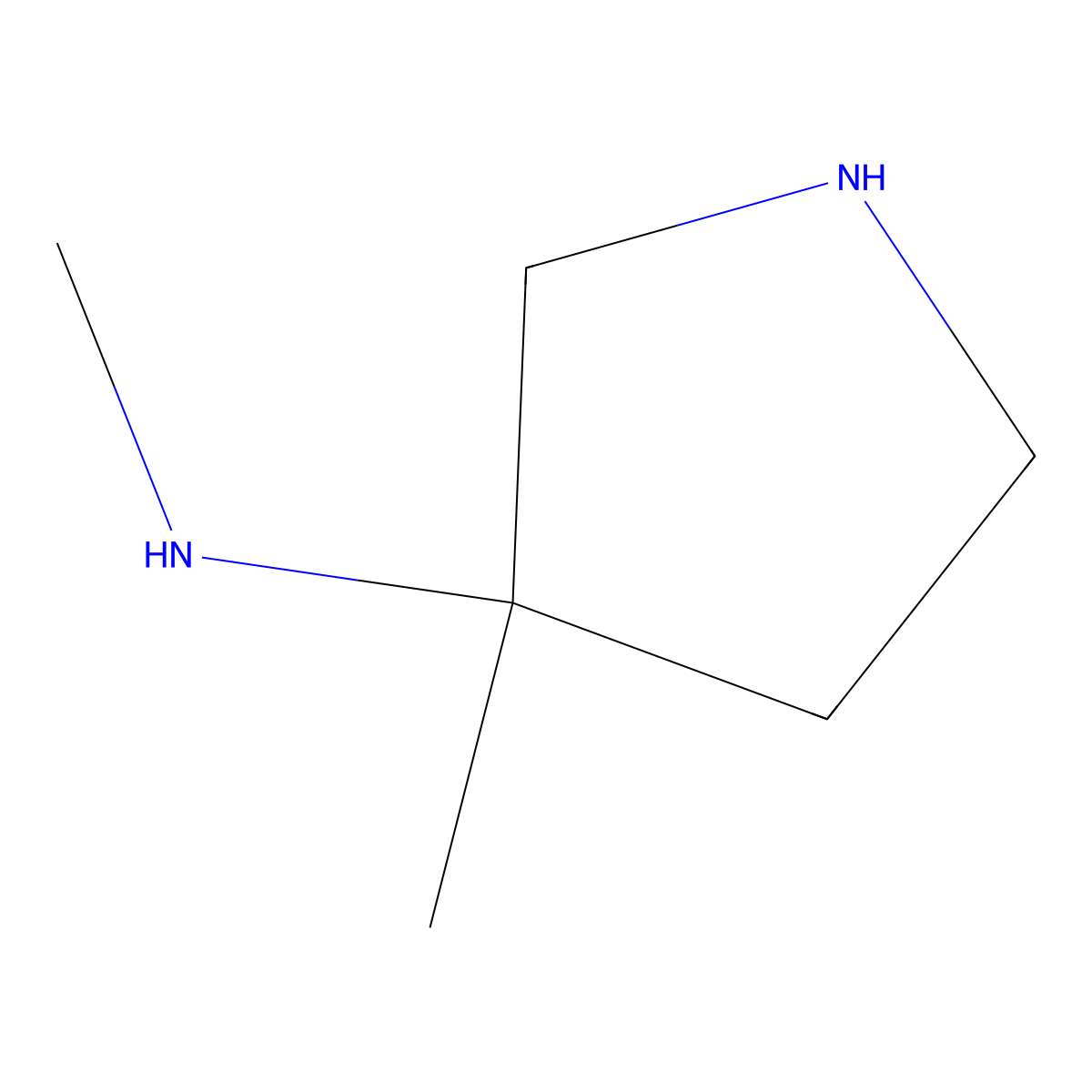 N,3-dimethylpyrrolidin-3-amine molecular structure, CAS 685879-85-0