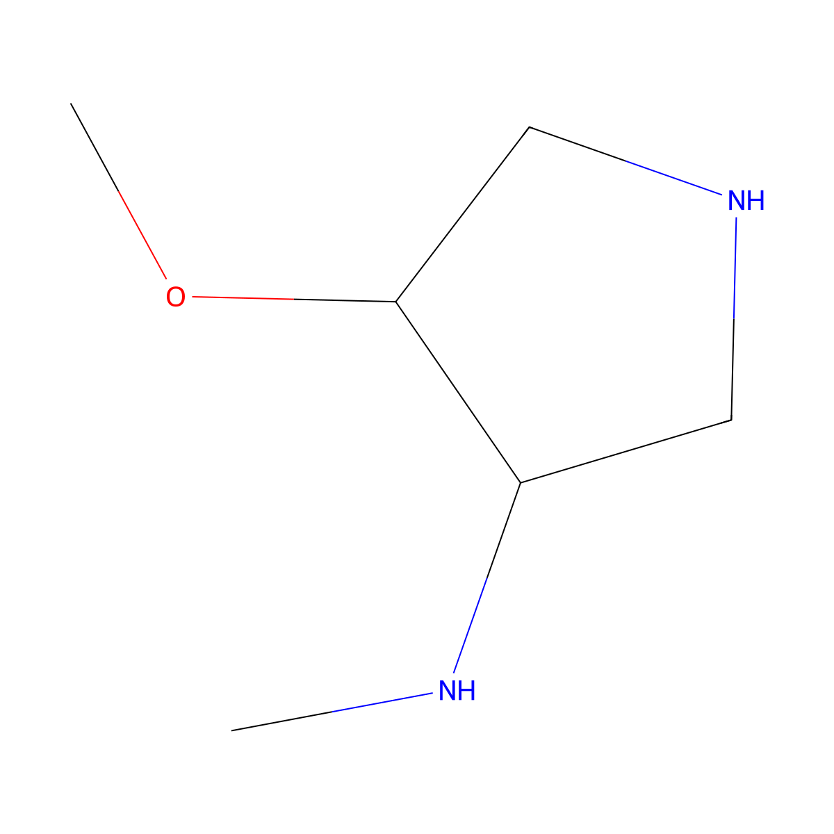 (3s,4s)-4-Methoxy-n-methylpyrrolidin-3-amine molecular structure, CAS 685879-99-6