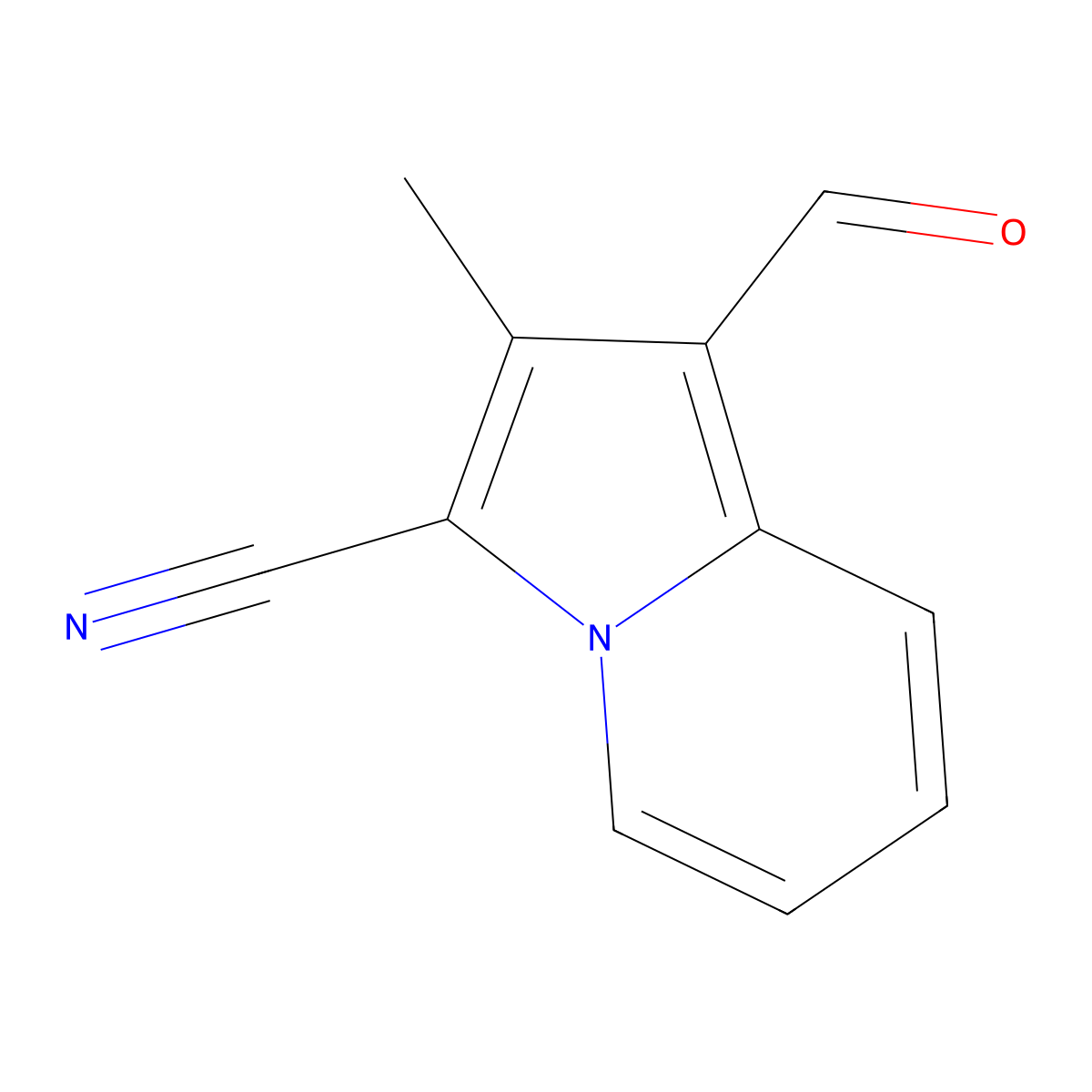 1-Formyl-2-methylindolizine-3-carbonitrile molecular structure, CAS 685891-12-7