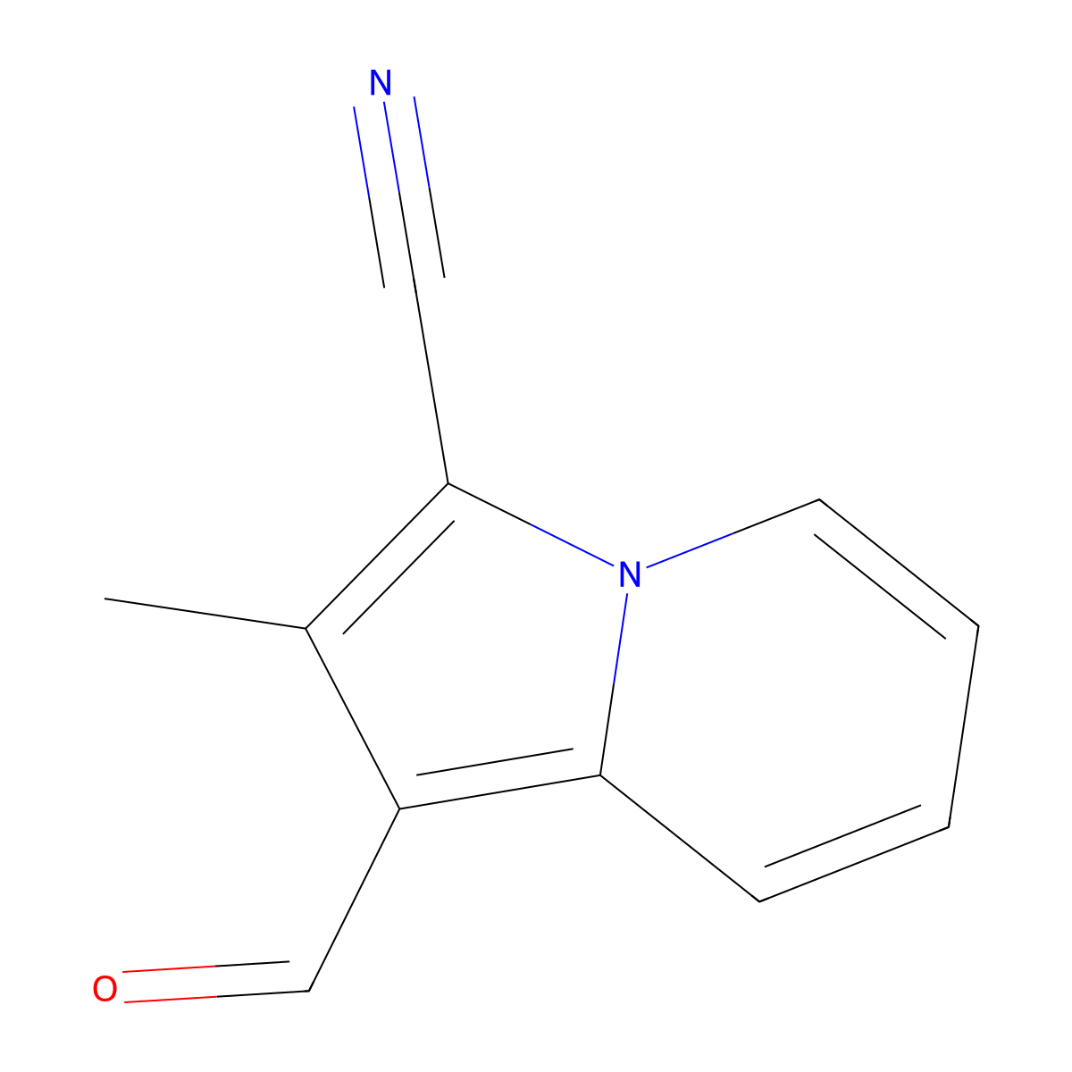1-Formyl-2-methylindolizine-3-carbonitrile molecular structure, CAS 685891-12-7