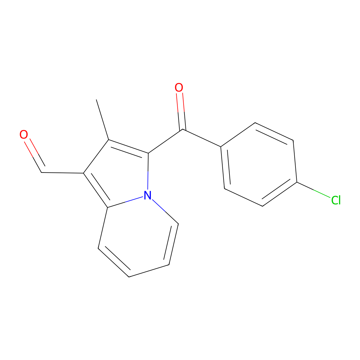 3-(4-Chlorobenzoyl)-2-methylindolizine-1-carbaldehyde molecular structure, CAS 685891-13-8
