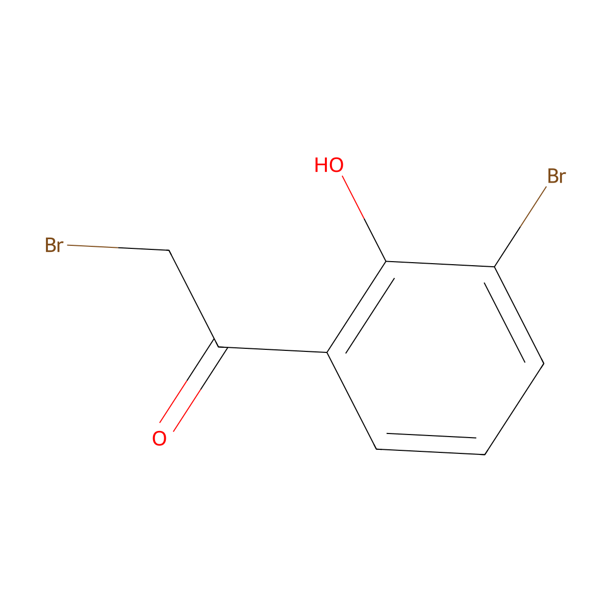 2-Bromo-1-(3-bromo-2-hydroxyphenyl)ethanone molecular structure, CAS 685892-03-9