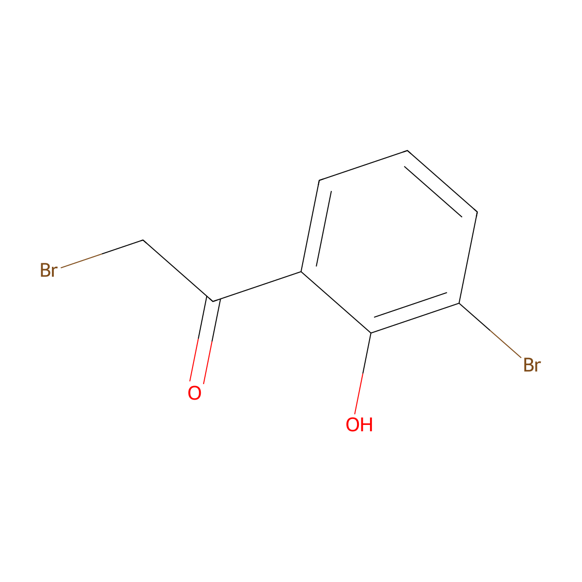 2-Bromo-1-(3-bromo-2-hydroxyphenyl)ethanone molecular structure, CAS 685892-03-9