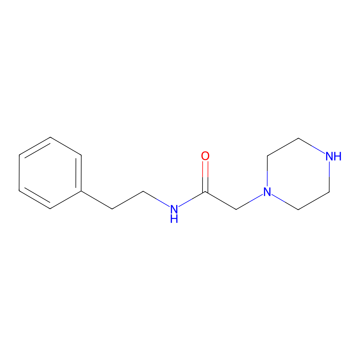 N-(2-Phenylethyl)-2-(piperazin-1-yl)acetamide molecular structure, CAS 685892-09-5