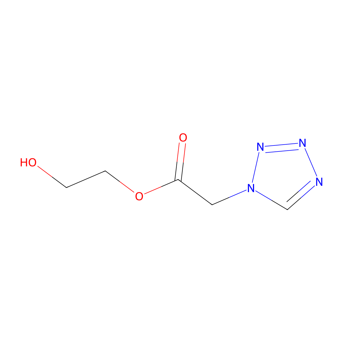 2-hydroxyethyl 2-(1H-1,2,3,4-tetrazol-1-yl)acetate molecular structure, CAS 685897-88-5