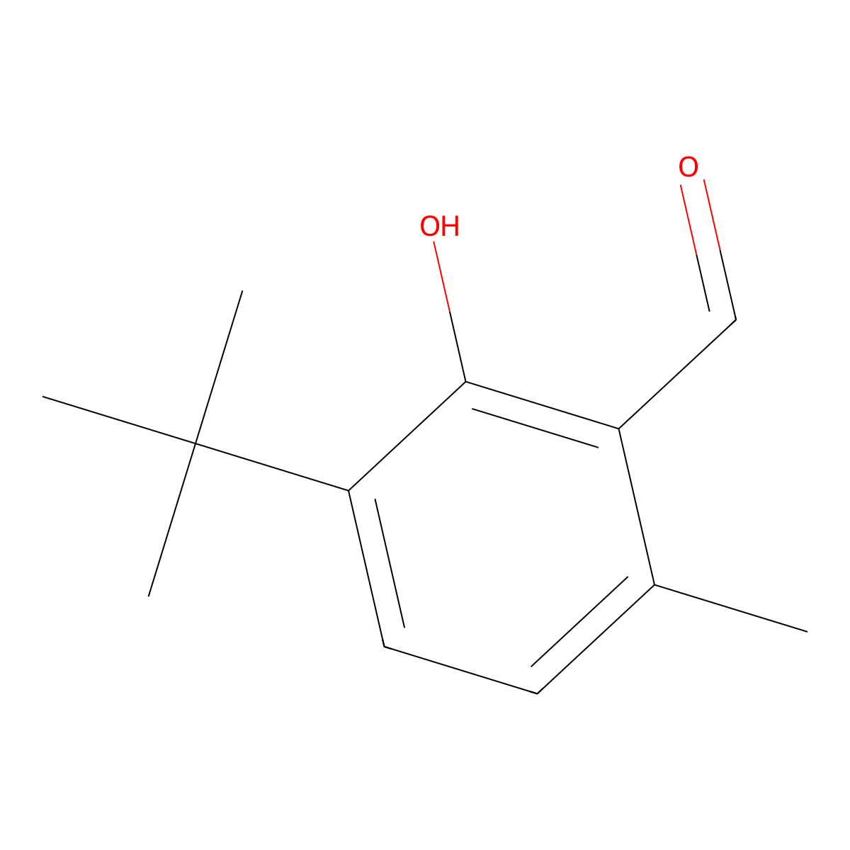 3-tert-Butyl-2-hydroxy-6-methylbenzaldehyde molecular structure, CAS 68591-08-2