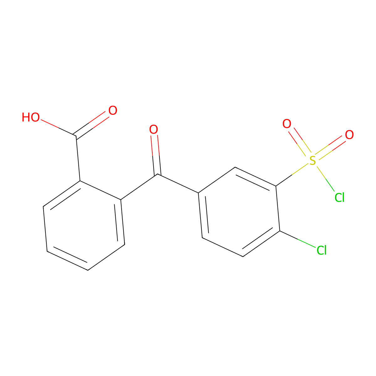 2-(4-Chloro-3-(chlorosulphonyl)benzoyl)benzoic acid molecular structure, CAS 68592-12-1