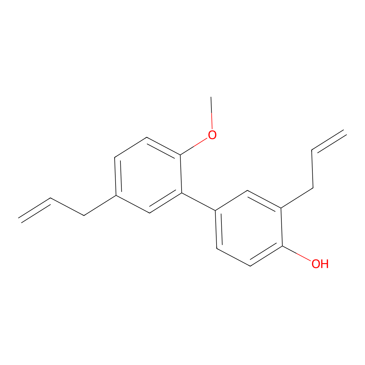 (1,1'-Biphenyl)-4-ol, 2'-methoxy-3,5'-di-2-propenyl- molecular structure, CAS 68592-19-8