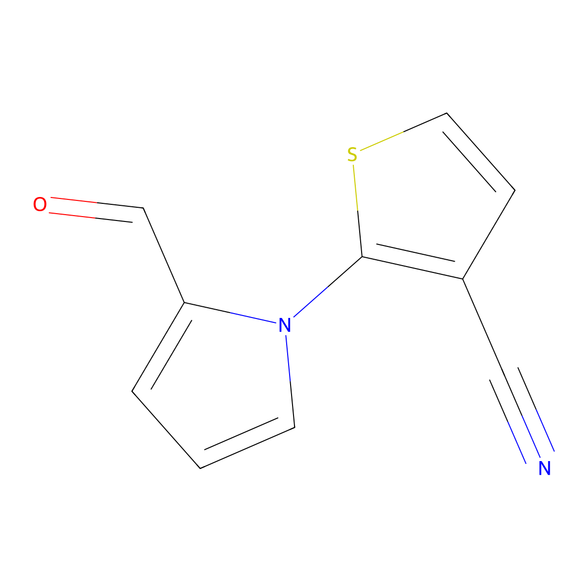 2-(2-Formyl-1H-pyrrol-1-yl)thiophene-3-carbonitrile molecular structure, CAS 68593-68-0