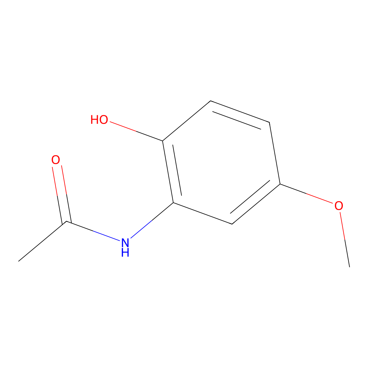 N-(2-hydroxy-5-methoxyphenyl)acetamide molecular structure, CAS 68596-52-1