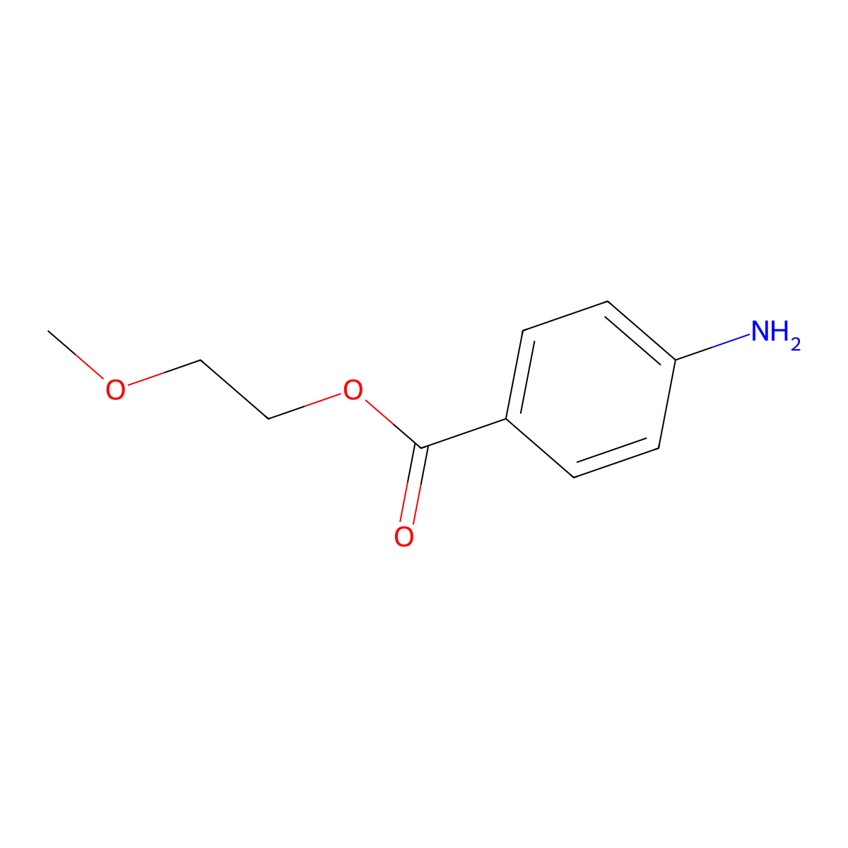 2-Methoxyethyl 4-aminobenzoate molecular structure, CAS 68599-71-3