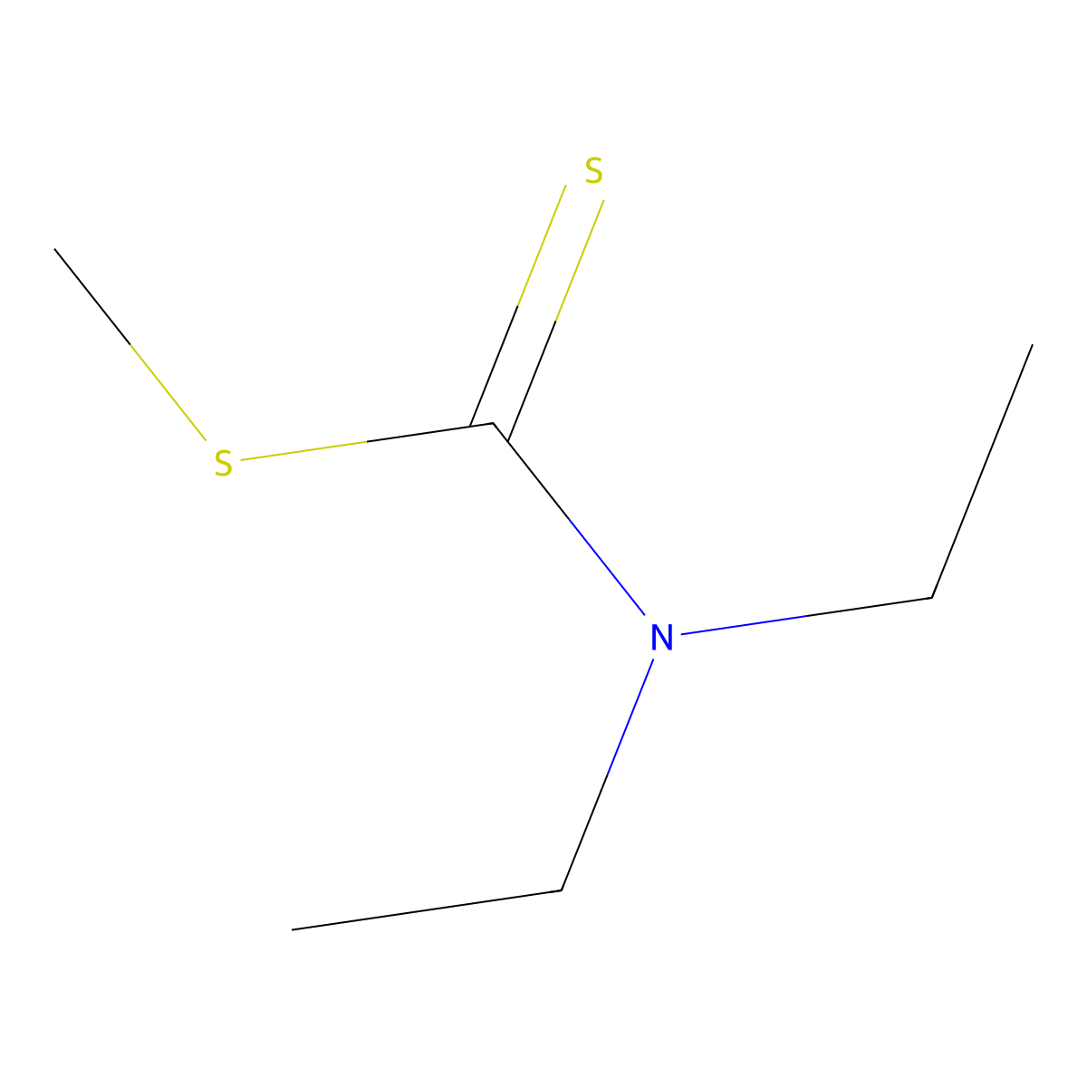 Methyl N,N-diethyldithiocarbamate molecular structure, CAS 686-07-7