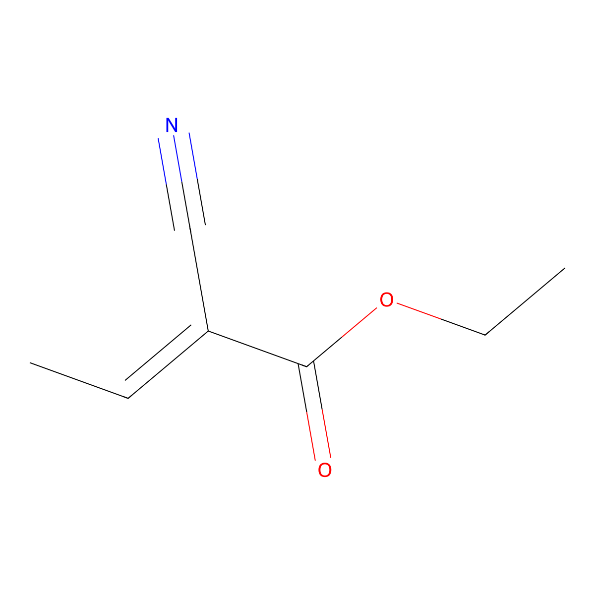 Ethyl 2-cyanocrotonate molecular structure, CAS 686-33-9