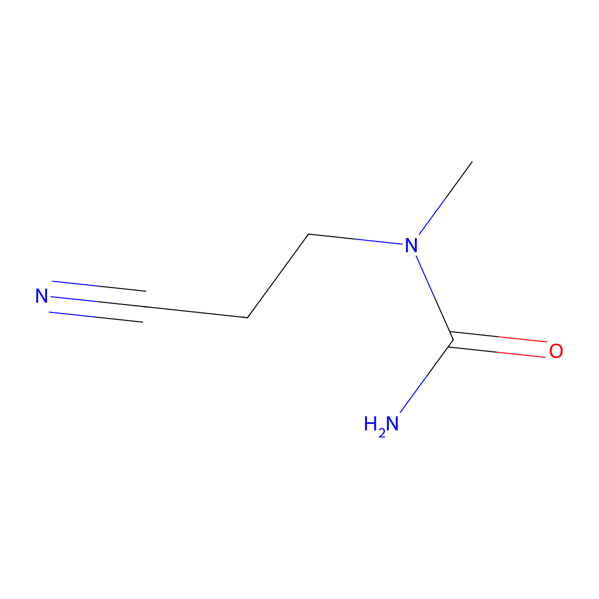 1-(2-Cyanoethyl)-1-methylurea molecular structure, CAS 686-56-6