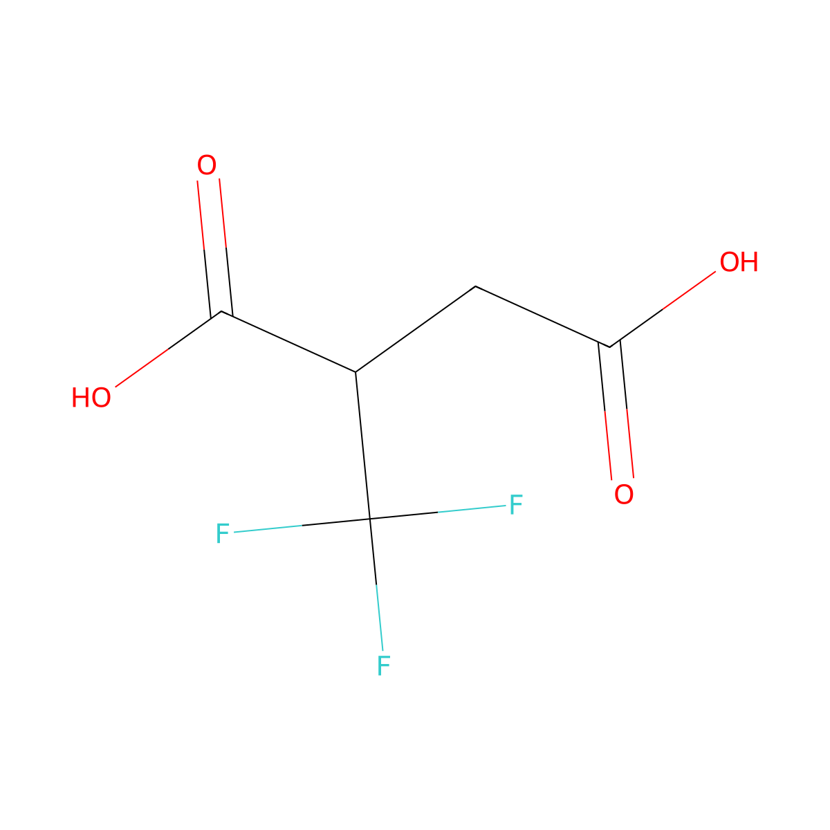 2-(Trifluoromethyl)butanedioicacid molecular structure, CAS 686-78-2
