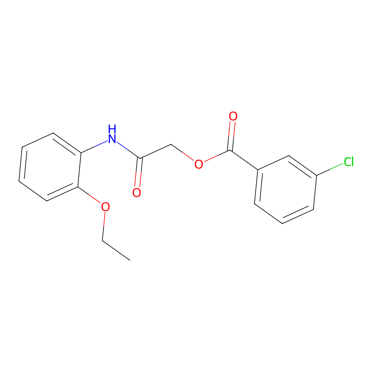 2-(2-Ethoxyanilino)-2-oxoethyl 3-chlorobenzoate molecular structure, CAS 6860-39-5