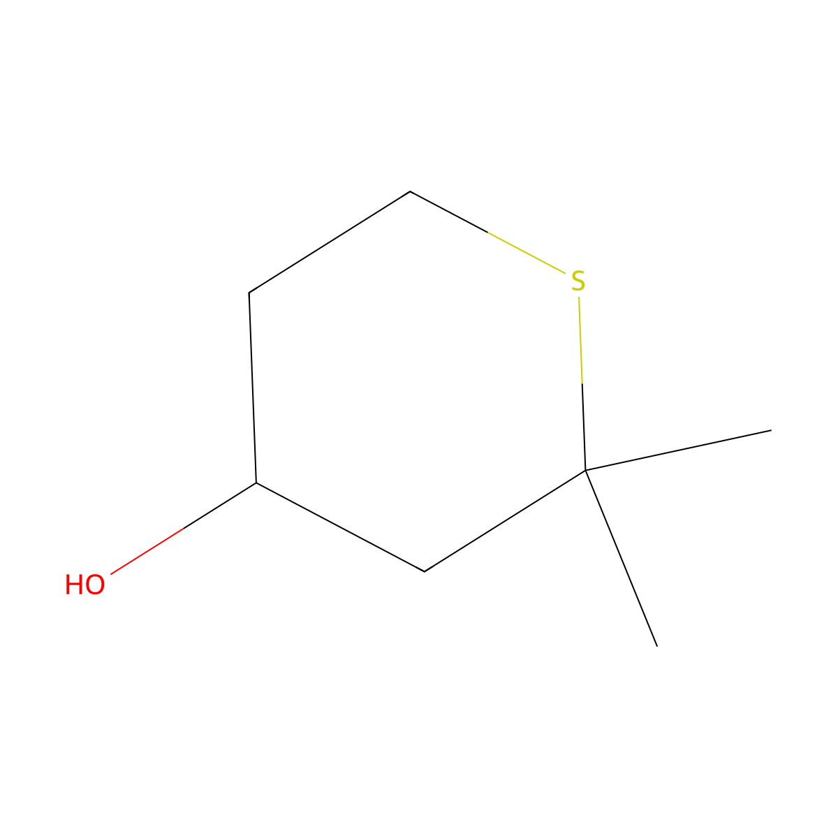 Tetrahydro-2,2-dimethylthiopyran-4-ol molecular structure, CAS 68600-05-5