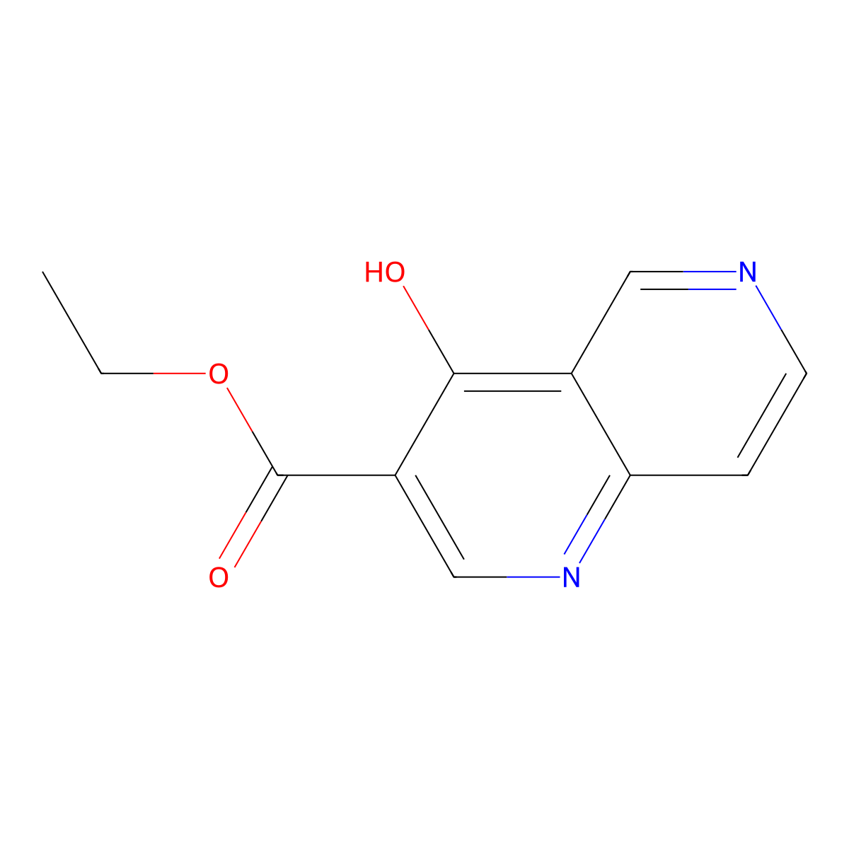 Ethyl 4-hydroxy-1,6-naphthyridine-3-carboxylate molecular structure, CAS 6861-83-2