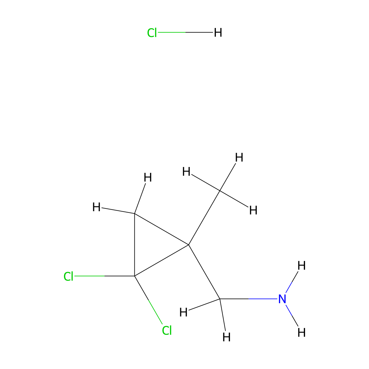 (2,2-Dichloro-1-methylcyclopropyl)methanamine hydrochloride molecular structure, CAS 68618-77-9