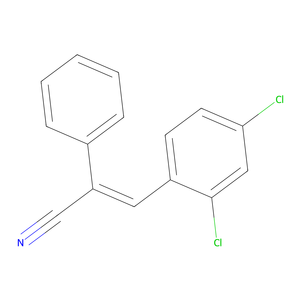 (2E)-3-(2,4-dichlorophenyl)-2-phenylacrylonitrile molecular structure, CAS 68620-10-0