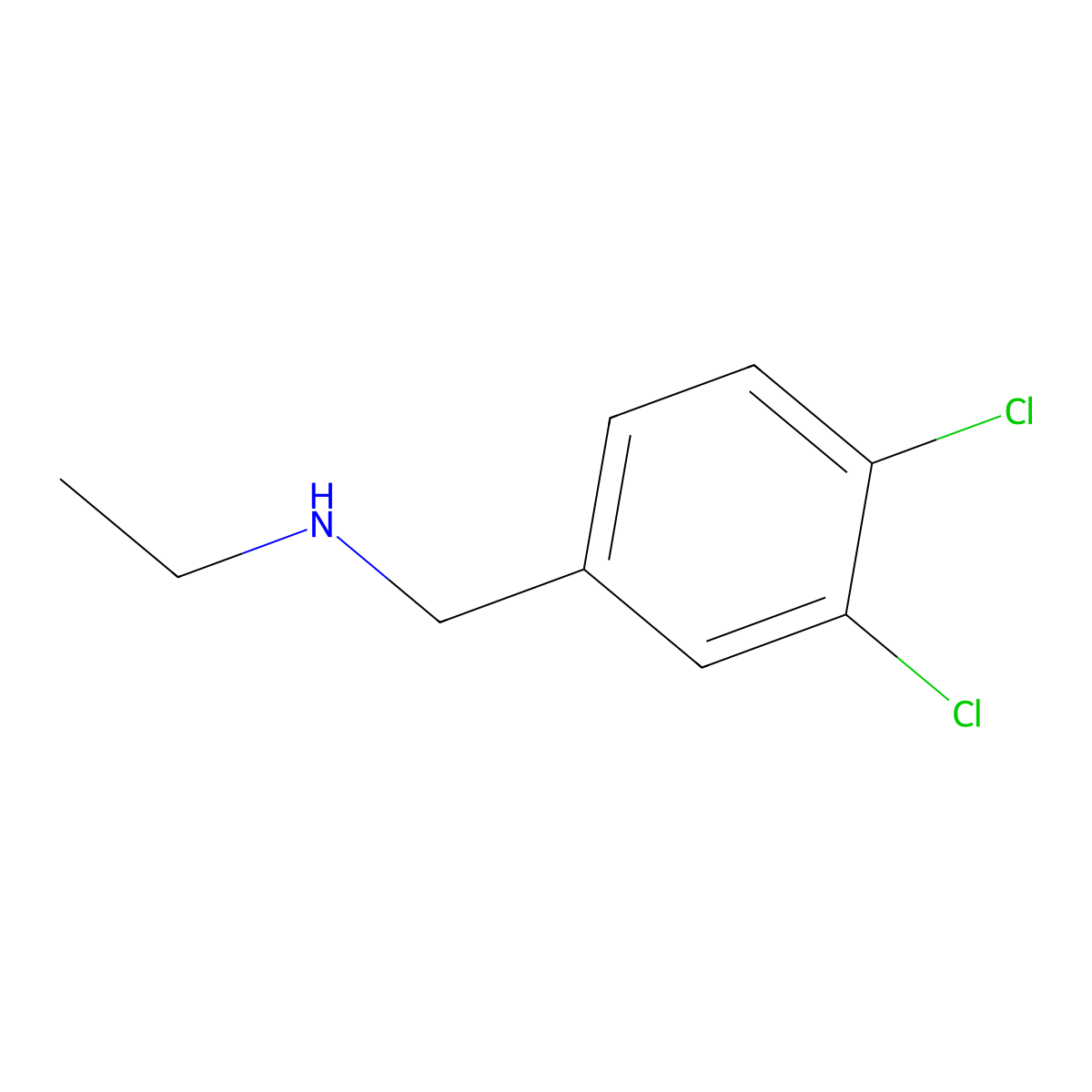 N-(3,4-Dichlorobenzyl)ethanamine molecular structure, CAS 68621-16-9