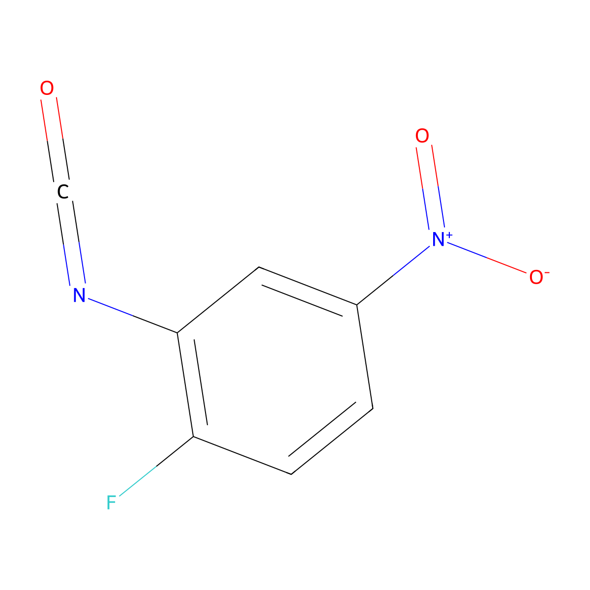 2-Fluoro-5-nitrophenyl isocyanate molecular structure, CAS 68622-14-0