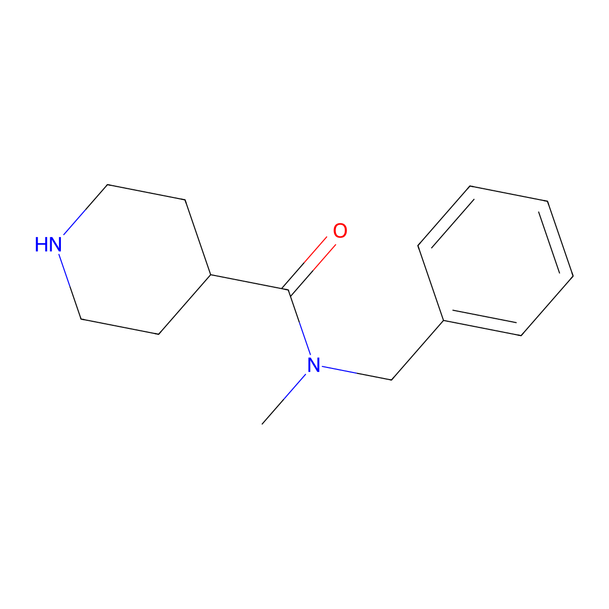 N-benzyl-N-methylpiperidine-4-carboxamide molecular structure, CAS 686255-79-8