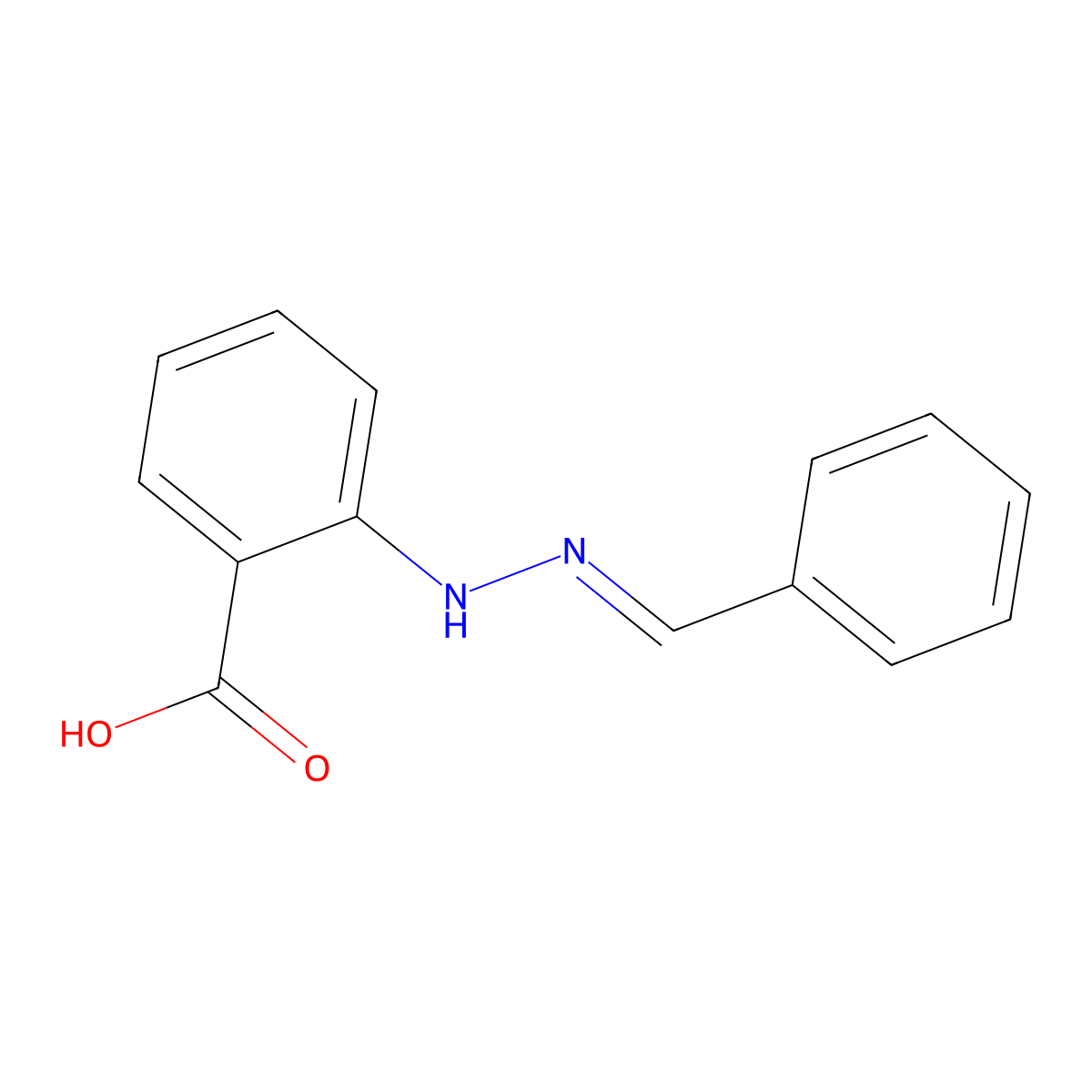 (E)-2-(2-Benzylidenehydrazinyl)benzoic acid molecular structure, CAS 686267-65-2