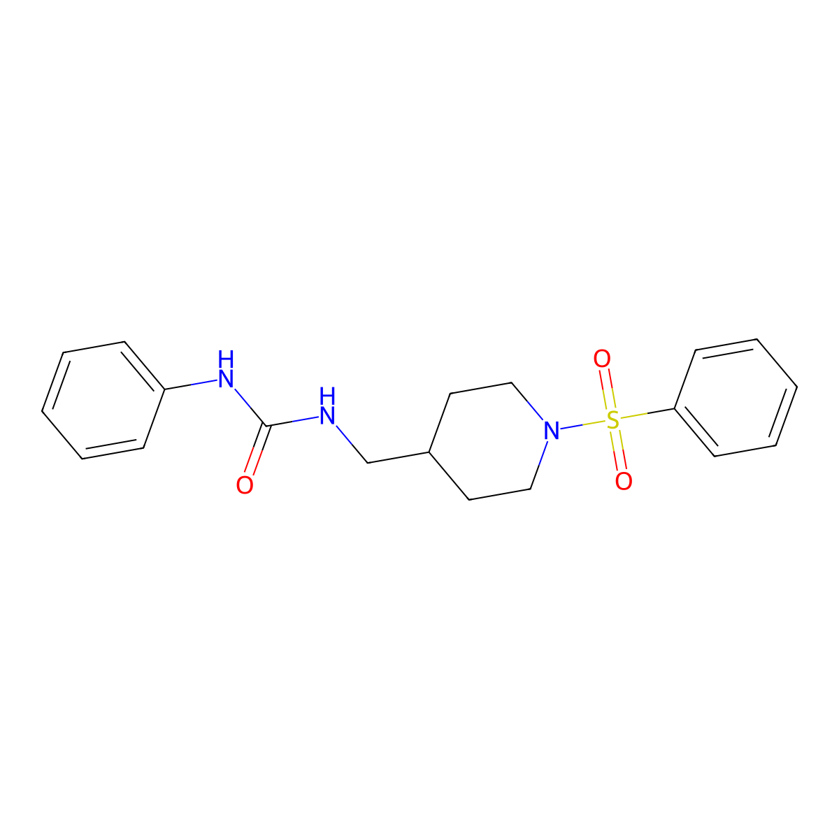 1-[[1-(Benzenesulfonyl)piperidin-4-yl]methyl]-3-phenylurea molecular structure, CAS 686272-34-4
