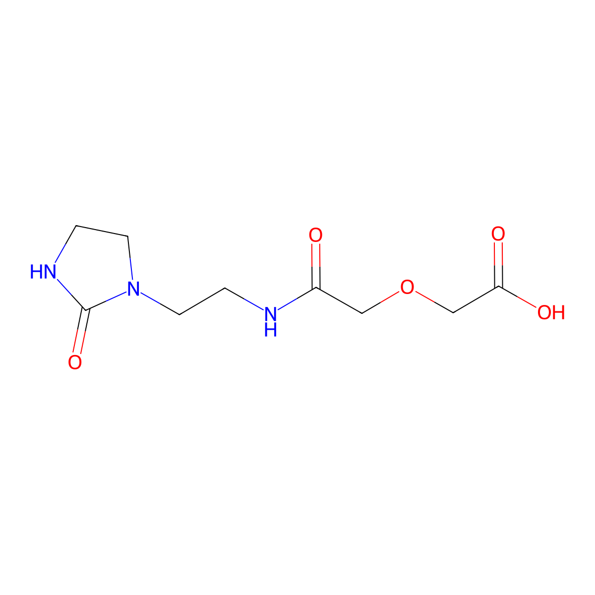 2-[2-Oxo-2-[2-(2-oxoimidazolidin-1-yl)ethylamino]ethoxy]acetic acid molecular structure, CAS 686272-98-0