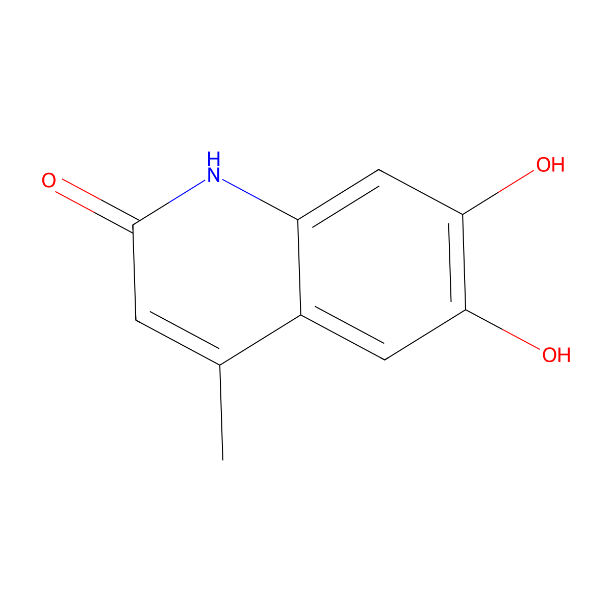 6,7-Dihydroxy-4-methyl-1,2-dihydroquinolin-2-one molecular structure, CAS 686277-01-0