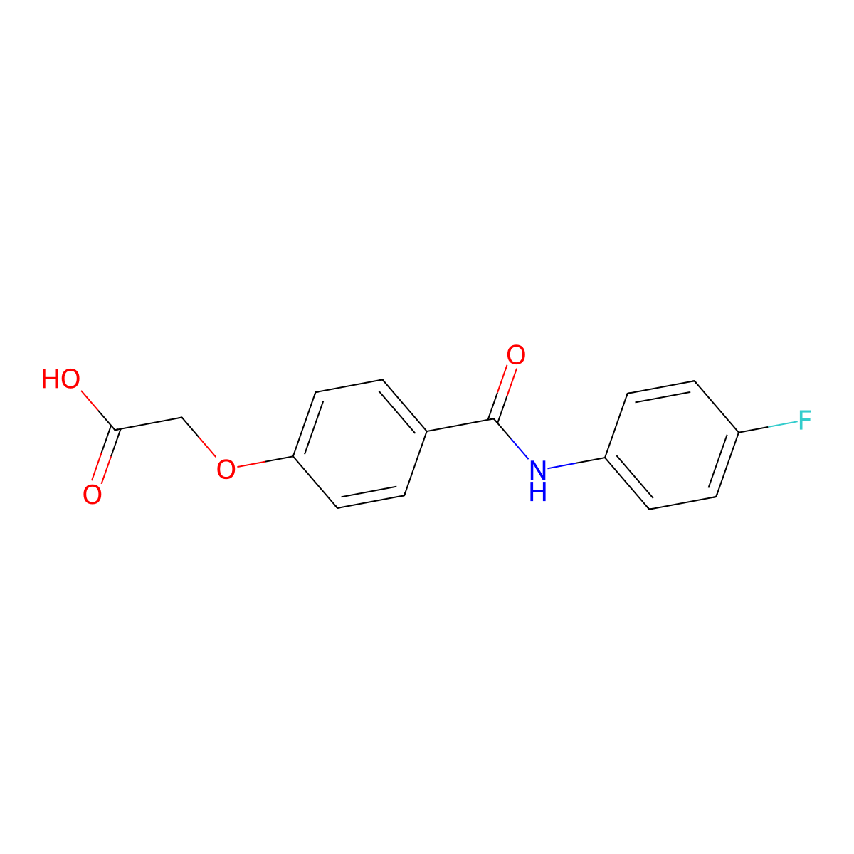 2-(4-((4-Fluorophenyl)carbamoyl)phenoxy)acetic acid molecular structure, CAS 686282-68-8