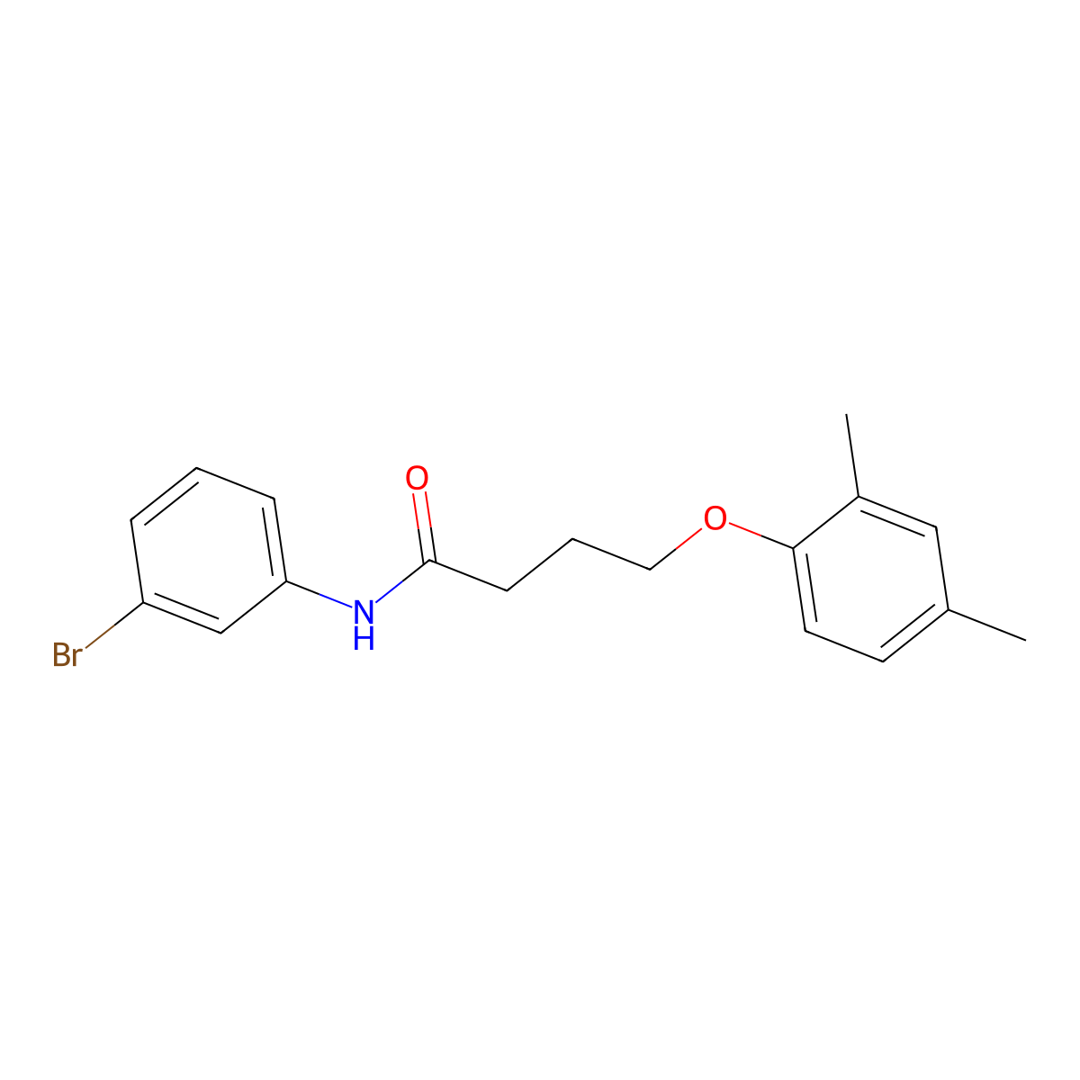 N-(3-bromophenyl)-4-(2,4-dimethylphenoxy)butanamide molecular structure, CAS 686282-71-3
