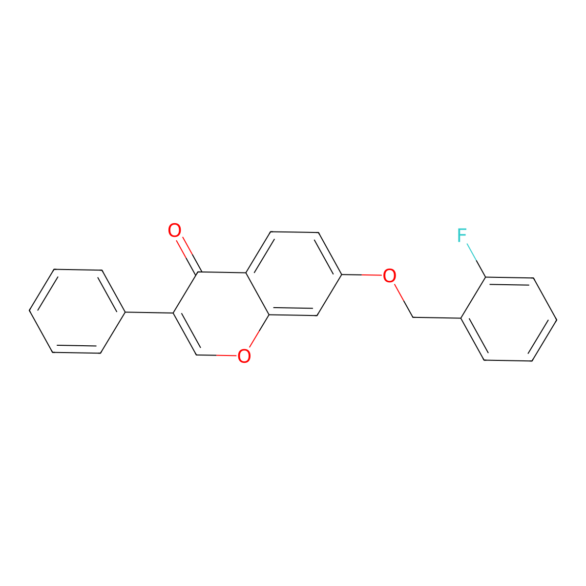 7-[(2-Fluorophenyl)methoxy]-3-phenylchromen-4-one molecular structure, CAS 686283-54-5