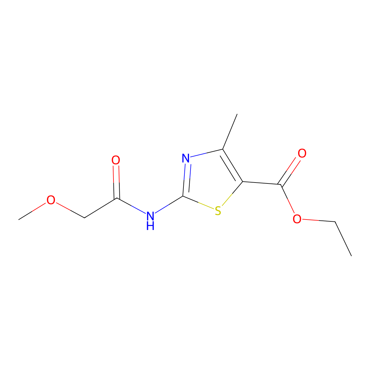 Ethyl 2-[(methoxyacetyl)amino]-4-methyl-1,3-thiazole-5-carboxylate molecular structure, CAS 686284-92-4