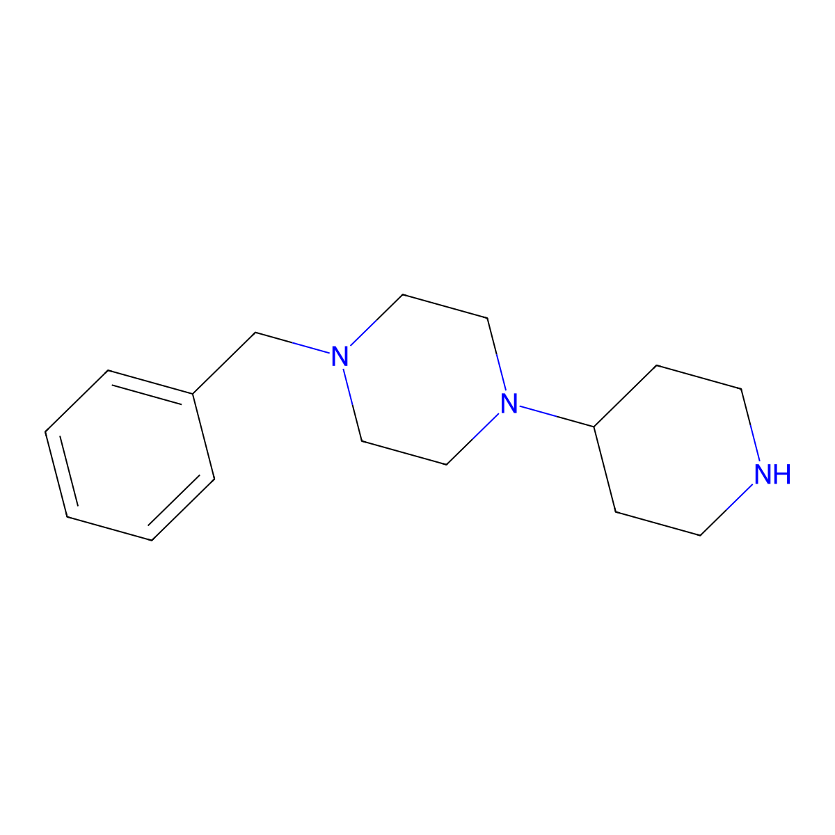 1-Benzyl-4-piperidin-4-yl-piperazine molecular structure, CAS 686298-00-0