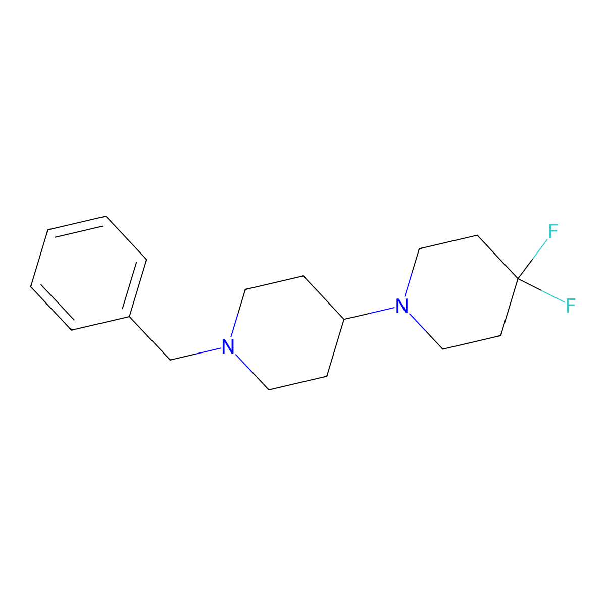1'-Benzyl-4,4-difluoro-1,4'-bipiperidine molecular structure, CAS 686298-07-7