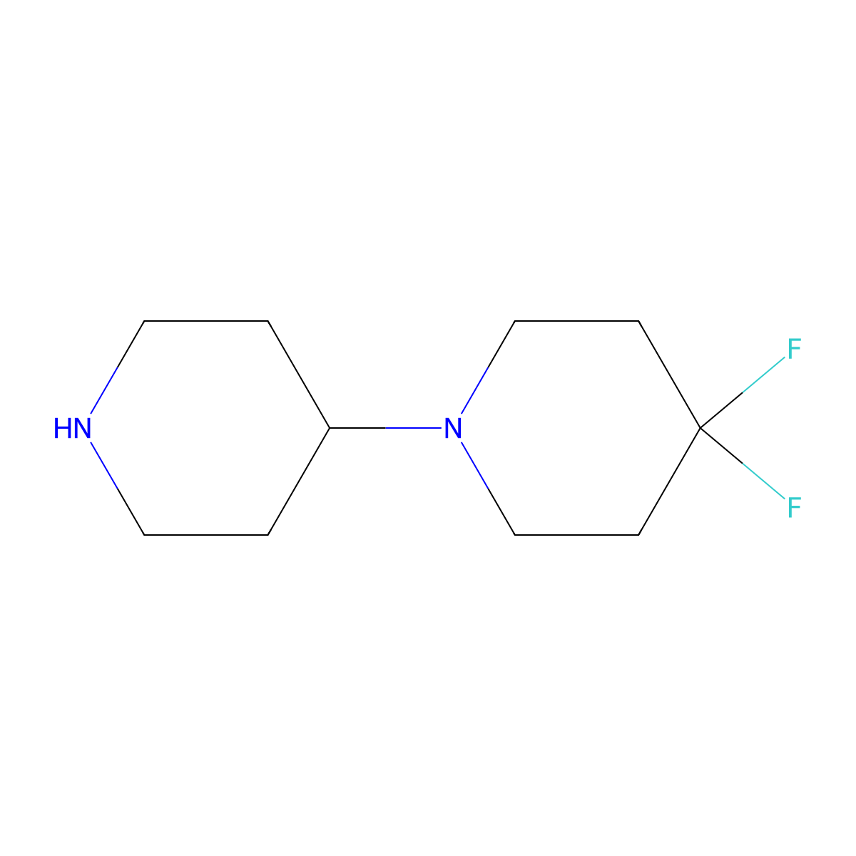 4,4-Difluoro-1-(piperidin-4-yl)piperidine molecular structure, CAS 686298-08-8