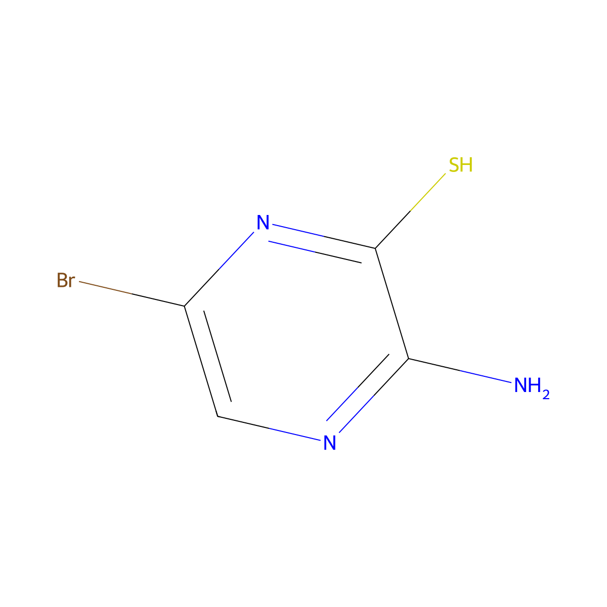 3-Amino-6-bromopyrazine-2-thiol molecular structure, CAS 6863-75-8