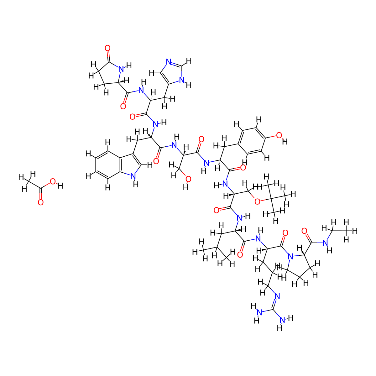 Buserelin Acetate molecular structure, CAS 68630-75-1