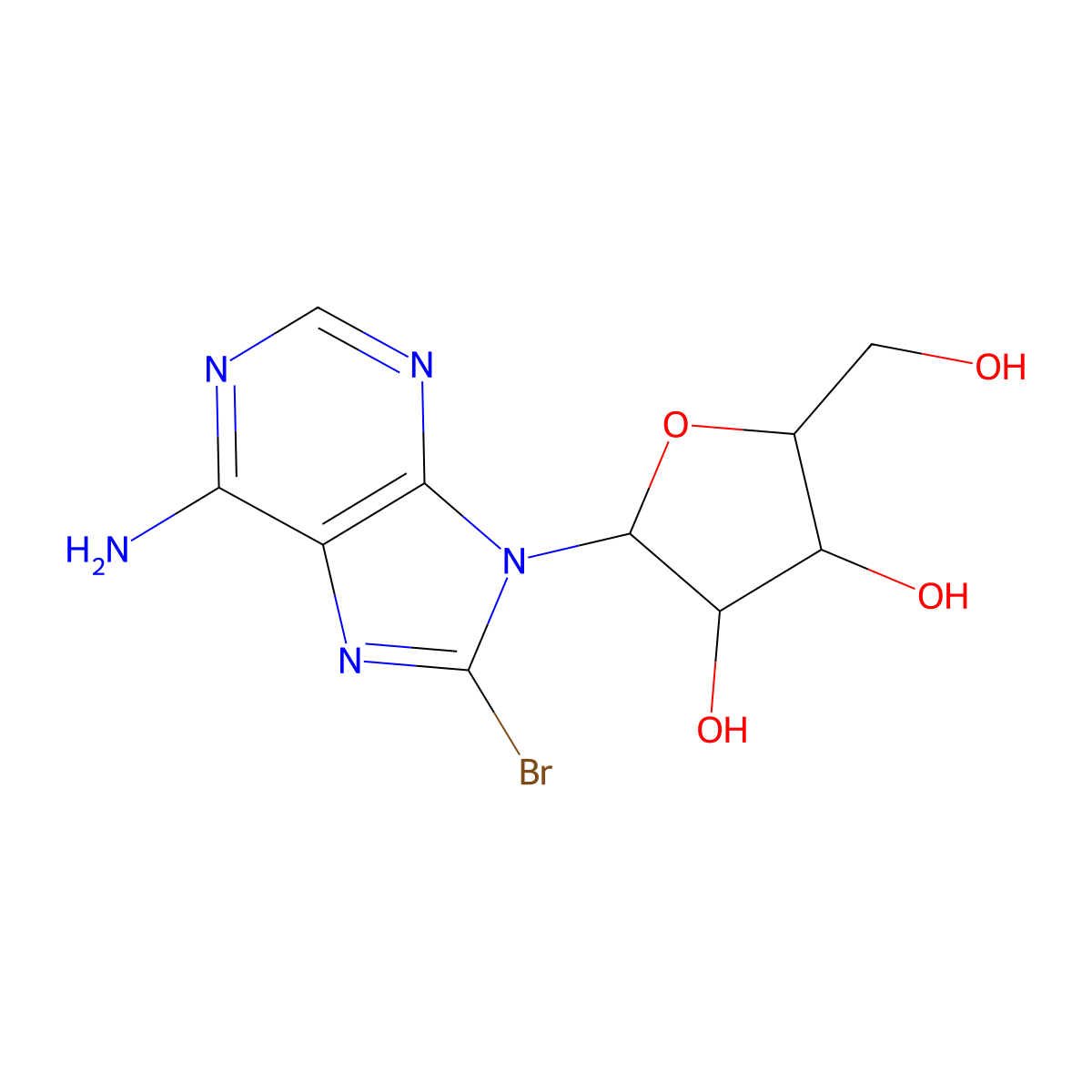 2-(6-Amino-8-bromo-9H-purin-9-YL)-5-(hydroxymethyl)tetrahydrofuran-3,4-diol molecular structure, CAS 686300-32-3
